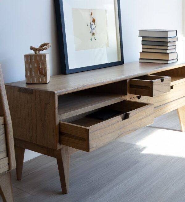 Mueble tv scandi 4 cajones 2 huecos 140*40*50