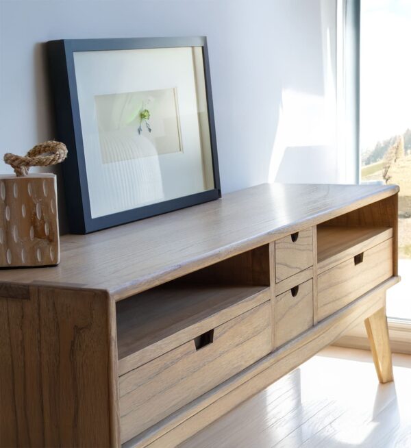 Mueble tv scandi 4 cajones 2 huecos 140*40*50