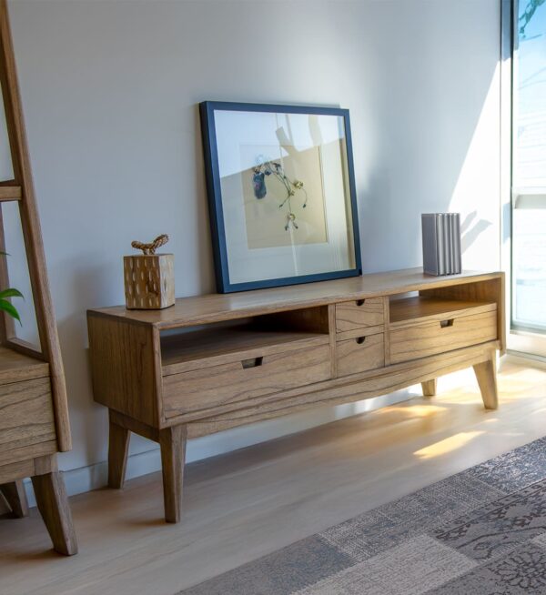 Mueble tv scandi 4 cajones 2 huecos 140*40*50