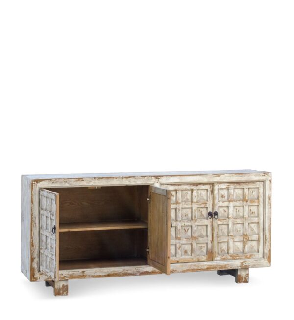 Bufet cordoba 4 puertas blanqueado 206*45*87