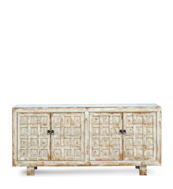 Bufet cordoba 4 puertas blanqueado 206*45*87