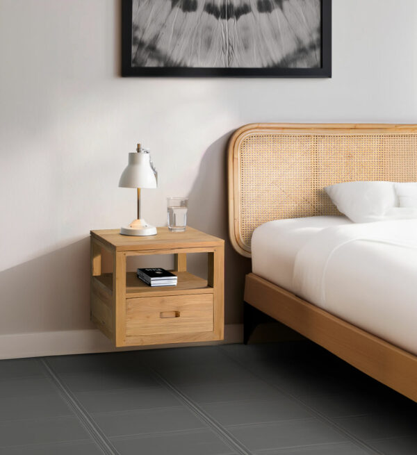 Mesita flotante teka teide 1 cajón 1 hueco 40*40*40
