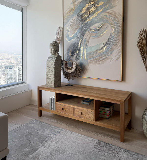 Mueble tv teka teide 2 cajones 1 hueco 130*40*45