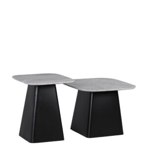 Mesa auxiliar mármol negra s/2 40*40*47/50*50*40
