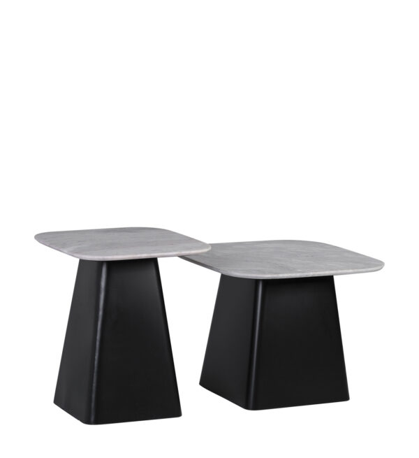 Mesa auxiliar mármol negra s/2 40*40*47/50*50*40