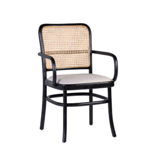 Sillón teka negro tapizado 56*59*87 Sillón teka negro tapizado 56*59*87