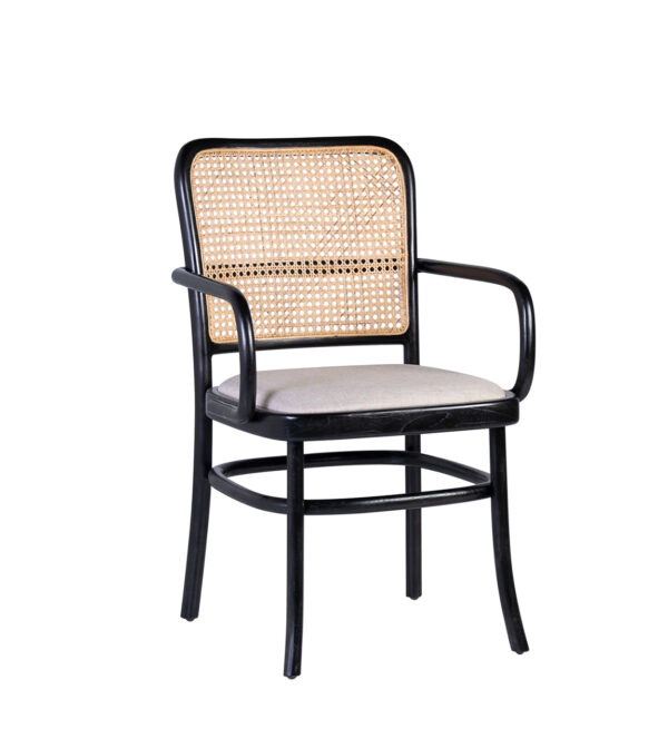 Sillón teka negro tapizado 56*59*87