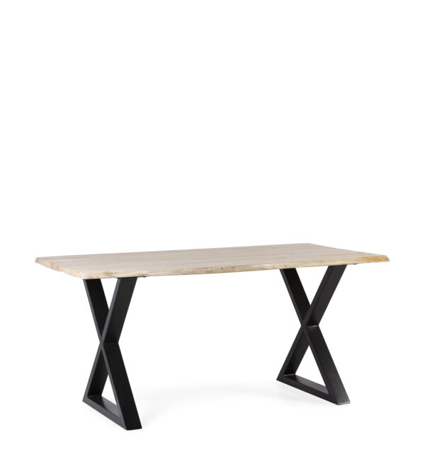 Mesa comedor natural pata ‘x’ top 3 cm 160*90*76