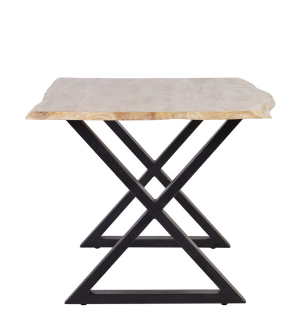 Mesa comedor natural pata ‘x’ top 3 cm 160*90*76