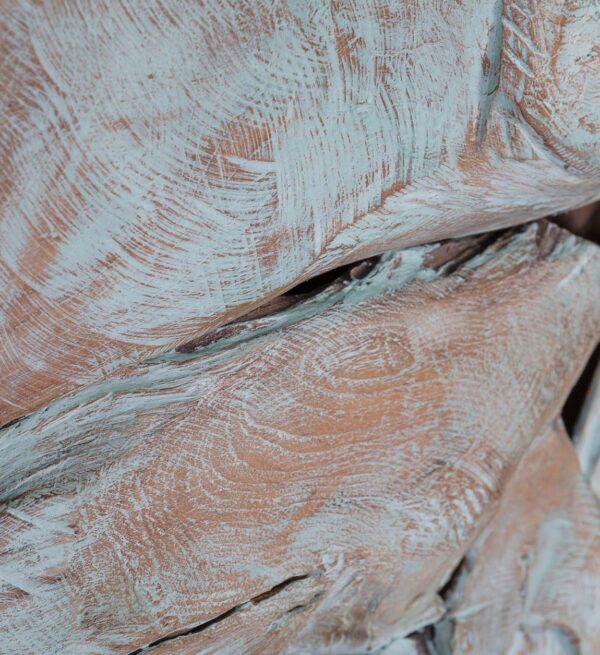 Decoración pared madera verde 80*10*80