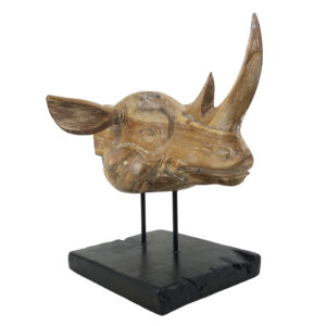 Cabeza rinoceronte teka blanqueada 40*40*45 Cabeza rinoceronte teka blanqueada 40*40*45