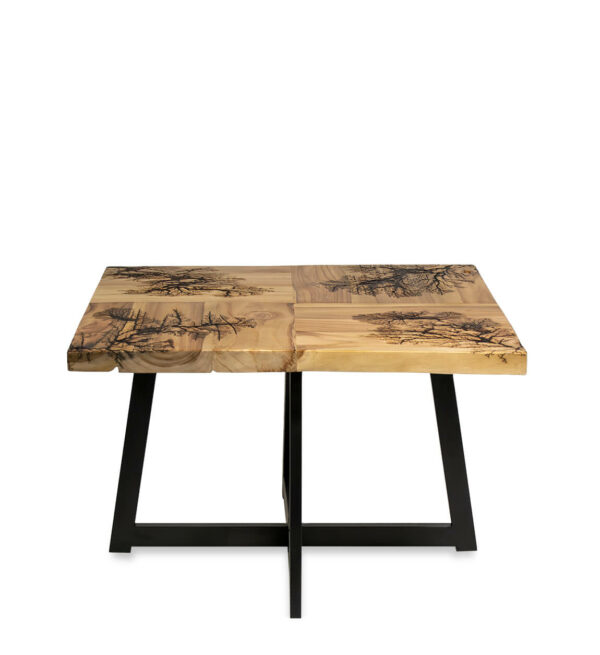 Mesa centro teka motivo negro 70*70*45