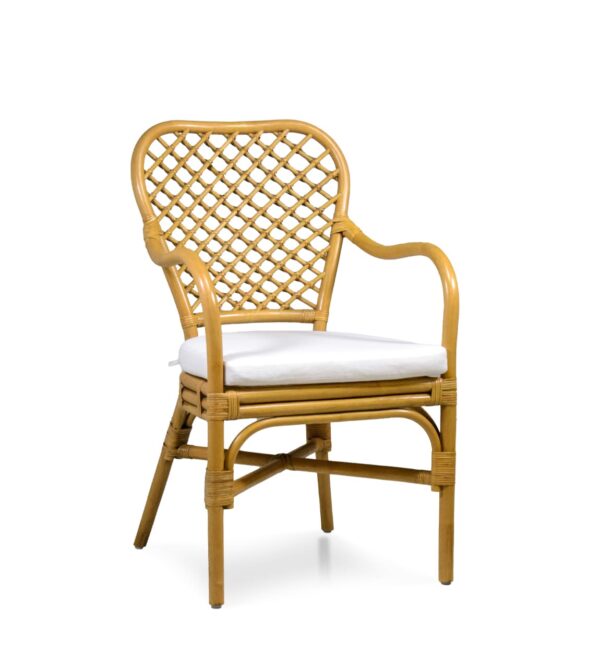 Sillón bistro rattan con cojín 56*64*95