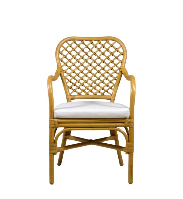 Sillón bistro rattan con cojín 56*64*95