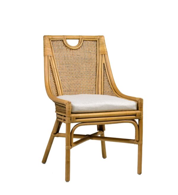 Silla bistro rattan con cojín 56*62*90
