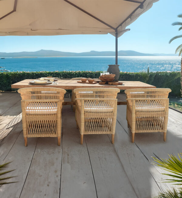 Mesa teka dos patas torneadas 250*100*78