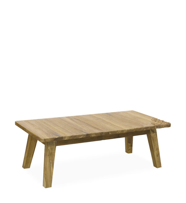 Mesa teka esquina tallada 120*60*40