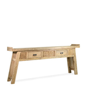 Consola teka talla 2 cajones 200*45*80 Consola teka talla 2 cajones 200*45*80