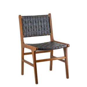 Silla teka piel negra 51*56*88 Silla teka piel negra 51*56*88