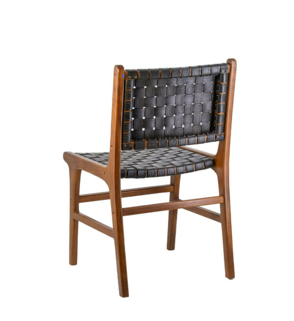 Silla teka piel negra 51*56*88