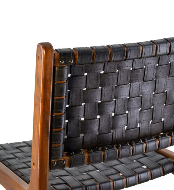 Silla teka piel negra 51*56*88