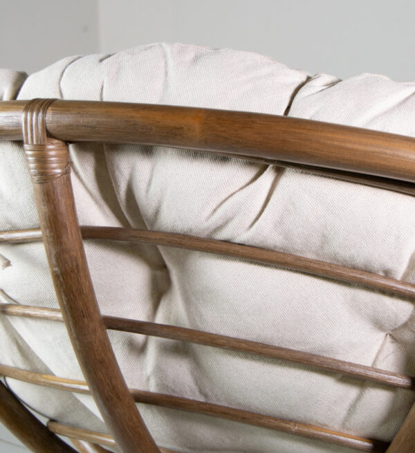 Sillón papasan rattan con cojín 100*100*75