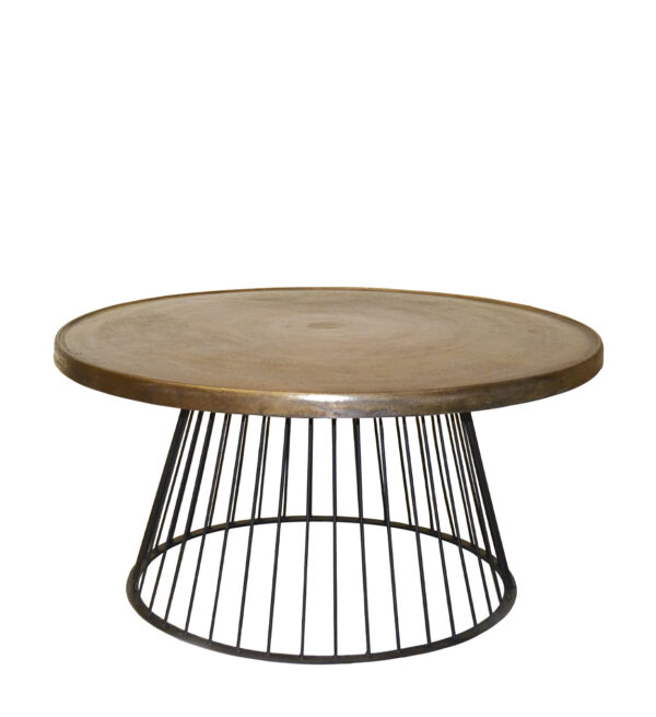 Mesa centro antique grande bronce envejecido 88*88*45