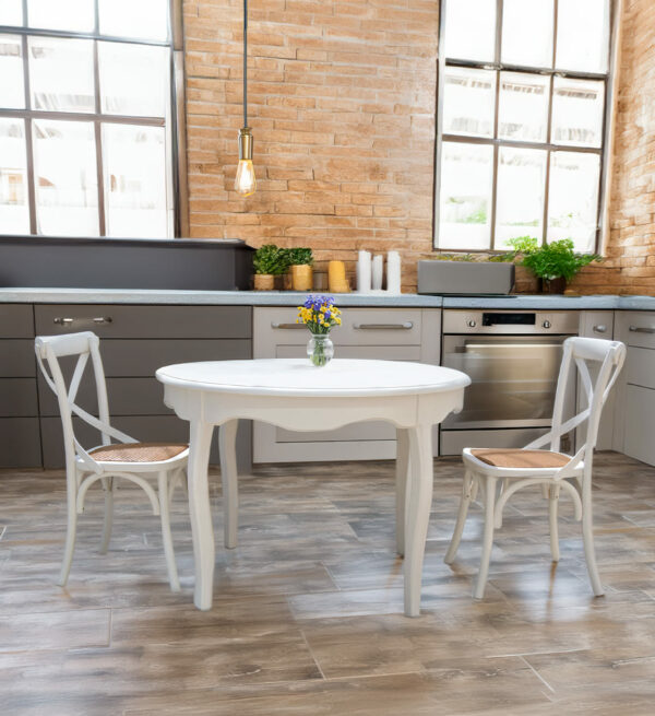 Mesa comedor paris blanca 110*110*76