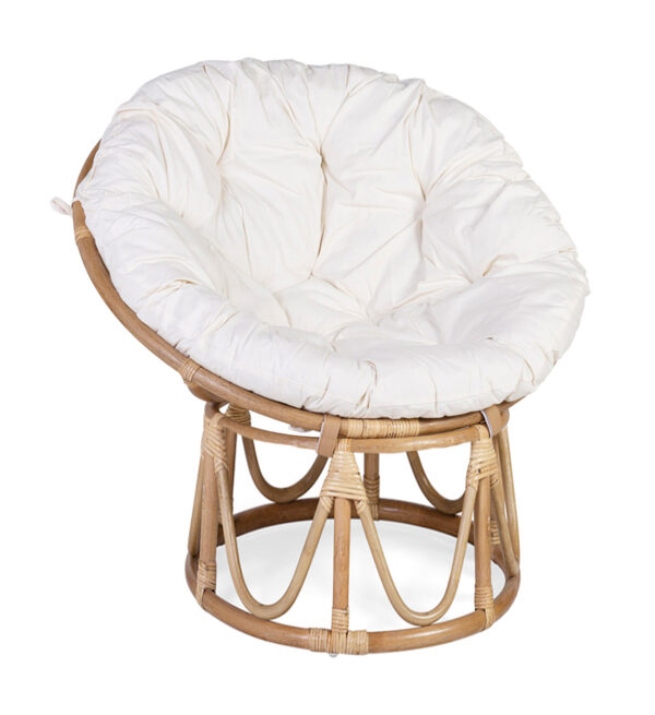 Sillón rattan papasan con cojín pequeño 85*85*80