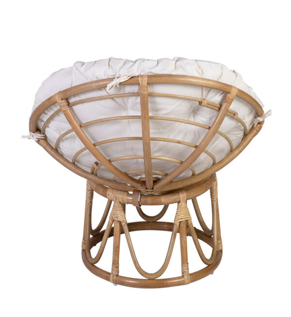 Sillón rattan papasan con cojín pequeño 85*85*80