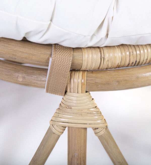 Sillón rattan papasan con cojín pequeño 85*85*80