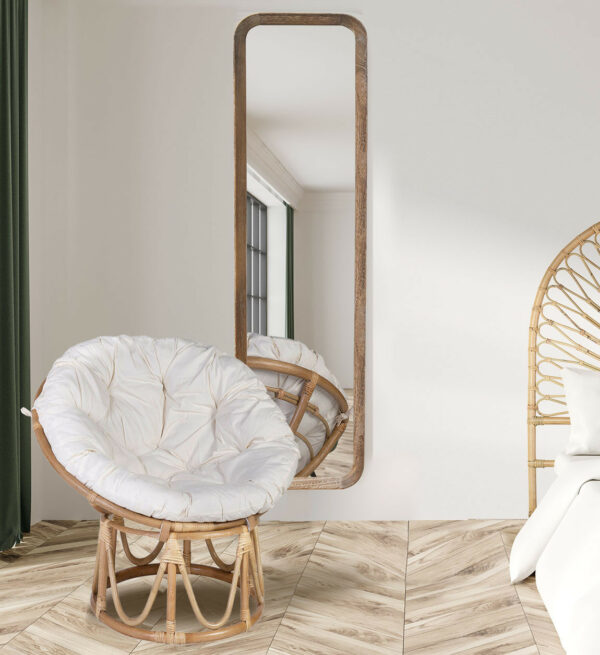 Sillón rattan papasan con cojín pequeño 85*85*80