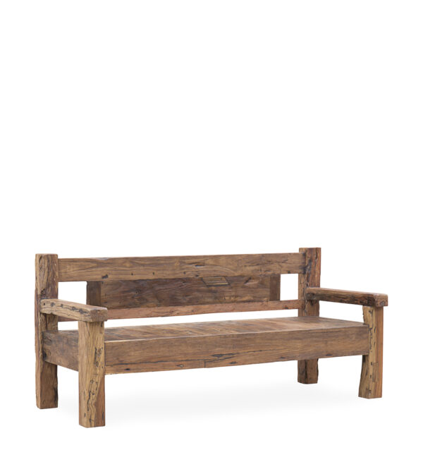 Banco madera reciclada via tren 208*80*95