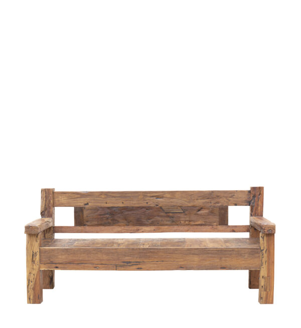 Banco madera reciclada via tren 208*80*95
