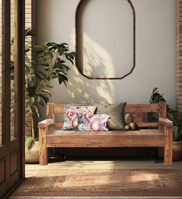 Banco madera reciclada via tren 208*80*95