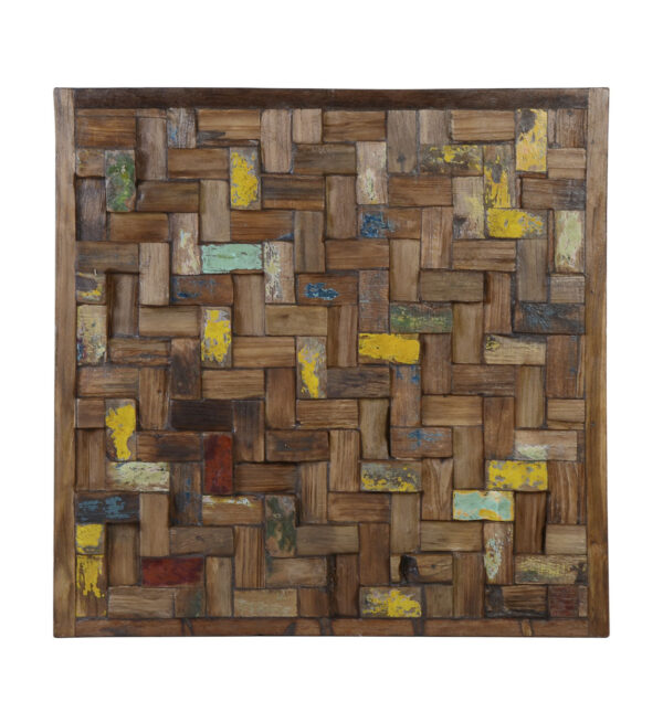Panel trozos madera multicolor 80*3*80