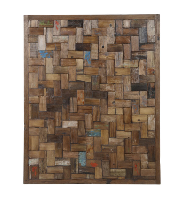 Panel trozos madera multicolor 80*100