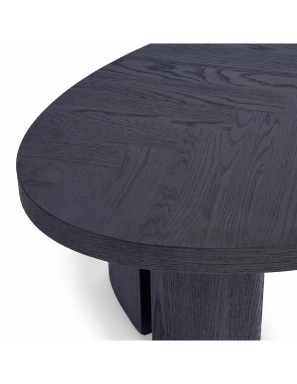 Mesa de centro ovalada roble black-brown
