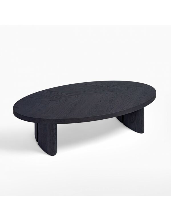 Mesa de centro ovalada roble black-brown