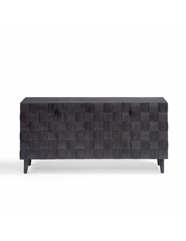 Aparador roble black brown puertas mosaico en relieve