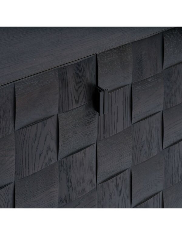 Aparador roble black brown puertas mosaico en relieve