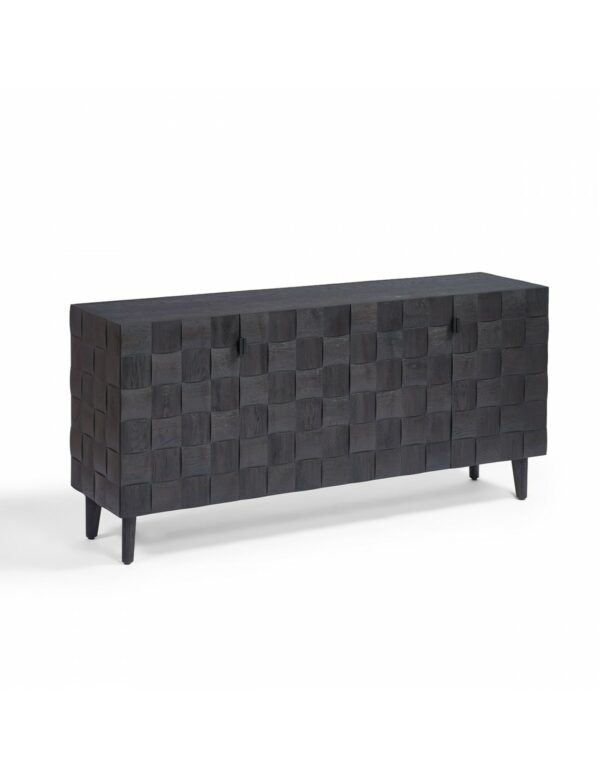 Aparador roble black brown puertas mosaico en relieve