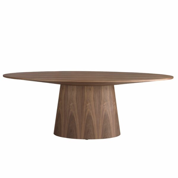 Mesa comedor ovalada nogal