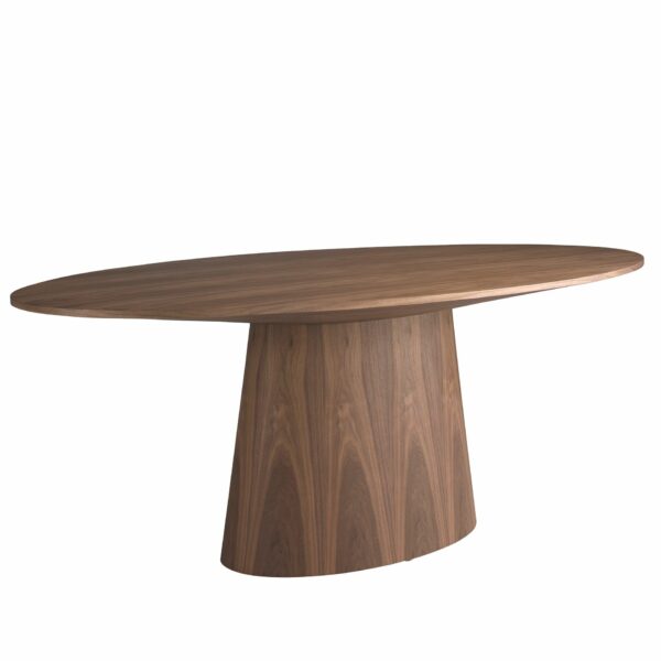 Mesa comedor ovalada nogal