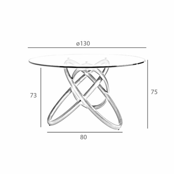 Mesa comedor redonda cristal templado y nogal