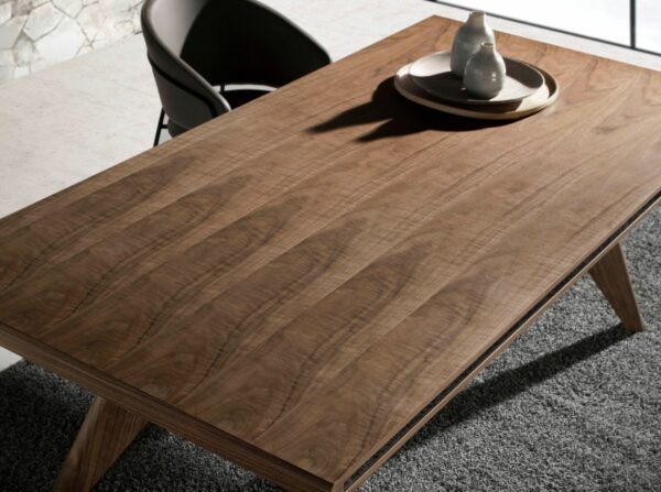 Mesa comedor rectangular nogal y nogal