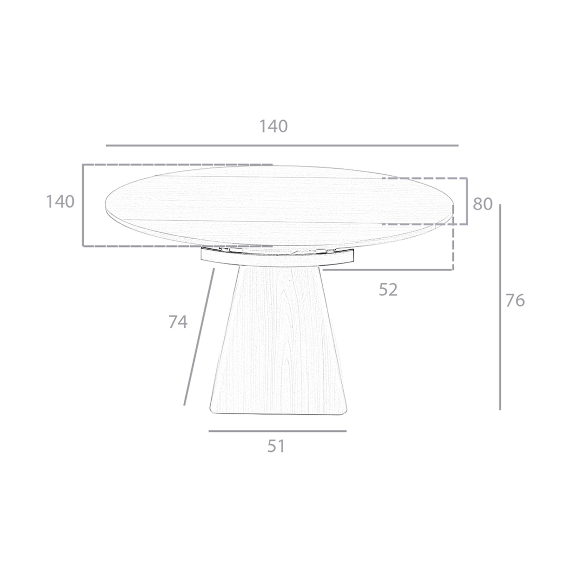 Mesa comedor extensible redonda nogal Mesa comedor extensible redonda nogal