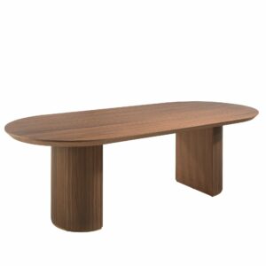 Mesa comedor ovalada medio punto nogal Mesa comedor ovalada medio punto nogal