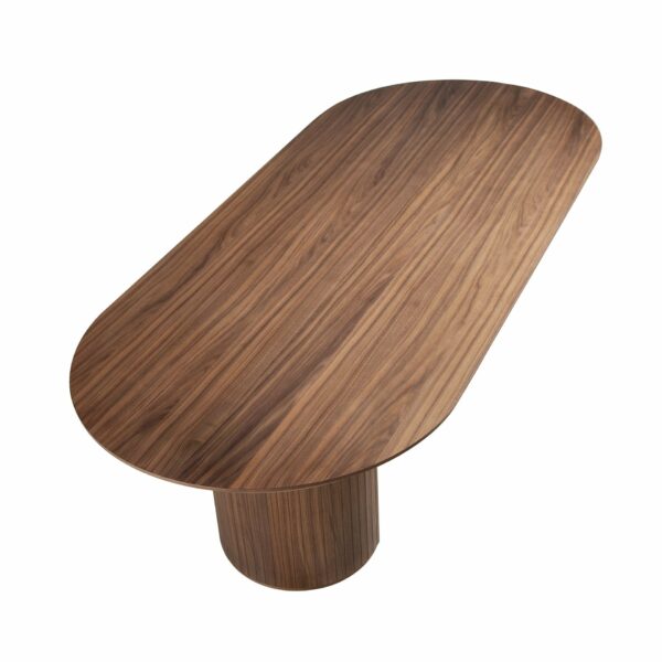 Mesa comedor ovalada medio punto nogal