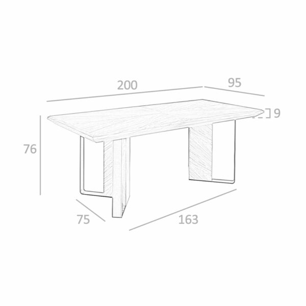 Mesa comedor rectangular nogal